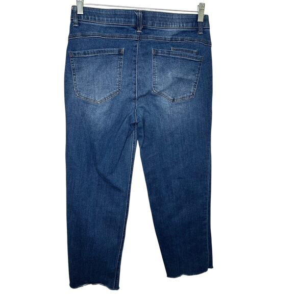 Democracy "Ab" Solution Jeans 8 Dark Wash Straight Leg Cropped Stretch Denim - Picture 3 of 6